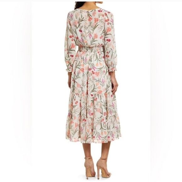 Eliza J Floral Long Sleeve Midi Dress - Picture 2 of 7